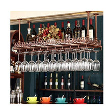 MWyanlan Bottiglia da Vino retrò in Ferro Industriale a Parete Loft | Calice Rack Bar Scaffale sospeso Scaffale Scaffale Portabicchieri Decorazione 24~48 per Ristoranti, Bar-60x35cm Bronzo