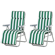 Outsunny 2 Sedie a Sdraio Prendisole on Braccioli Reclinabili da Giardino Acciaio e Poliestere 60 x 75 x 102 cm