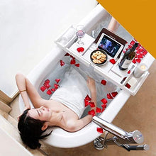 1yess Vasca da Bagno in Legno Top Shelf Semplice del Computer Portatile del Vassoio della Base con allungabile Arms sovrapposti Lavabo Stand Shampoo