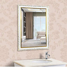 MJK - Specchio da parete per bagno, da parete, stile europeo, con splendida cornice, specchio da trucco, specchio da trucco, specchio da barba, decorazione da bagno alla moda per camera da letto L