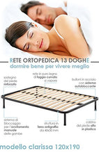 Europrimo Rete Ortopedica Piazza e Mezzo 120x190 CM Struttura in Ferro doghe Legno e Piedi 30 cm Inclusi