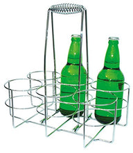 APS portabottiglie, portabottiglie, contenitore per 6 bottiglie, anello Ø 9,5 cm, 21,5 x 32 cm, altezza 33 cm, in metallo cromato