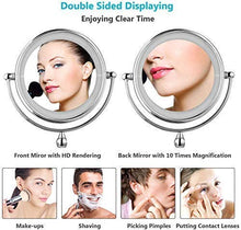 HGXC Specchio per Il Trucco per la Superficie Girevole dell'hotel Vanity Two con specchietti ingrandenti 10X con Finitura cromata