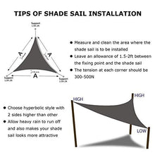 DAMAI Tenda A Vela Impermeabile Triangolare 3x3x4.3M, Vela Ombreggiante Triangolare per Esterno Giardino Terrazza,Beige