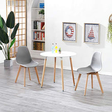 GrandCA Set di 4 sedie, sedie in Stile Nordico con Gambe in Legno massello, sedie per Soggiorno, sedie per Cucina,sedie per Ufficio (Grigio)