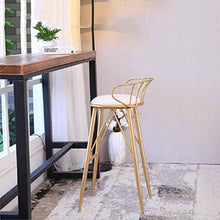Zfggd Sgabello Alto da Bar Sgabello Imbottito Antiscivolo sfoderabile da Bar per la Colazione Bar da Cucina con Schienale, Bianco (Size : Sitting height65cm)