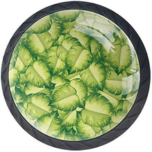 Modello di foglie verdi Pomelli per Porta Set di 4 Pomelli per Mobili Manopole per Cassetti Cucina Armadio Vetro