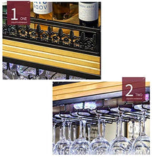 LHQ-HQ Wine Rack Solido soffitto in Legno Hanging Wine Glass Wine Rack Rack di stoccaggio del Vino Vetro L-100 Centimetri