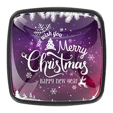 Merry Christmas typographicalsnowflakes light stars Pomelli per Porta Set di 4 Pomelli per Mobili Manopole per Cassetti Cucina Armadio Vetro