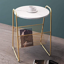 DGHJK Mobili per la casa, tavolino Rotondo, tavolino, Comodino, Comodino con cestello portaoggetti in Metallo, Adatto per Soggiorno, Camera da Letto, Balcone, 15.7"e Volte; 21.6"
