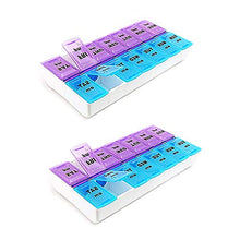 2 pz 7 Giorni Grandi Pillole Medicina Tablet Box Dispenser Organizzatore Caso Am Pm 14 Scomparti