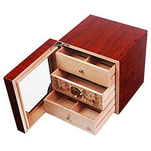 Panjianlin Cigar Box Personalizzato Legno di Cedro Tre Strato Trasparente Visibile portasigarette Cigar Box Idratante Legno Scatola di sigari Portable di Viaggio Cigar Box di stoccaggio