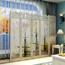 EVEN Divisorio per stanza in legno con decorazione per pittura, motivo per barche a vela con decorazione superiore, divisore per pannello alto per ufficio a casa, ottimo per la privacy sicura