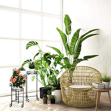 Relaxdays Supporto Metallico per Piante, 5 Livelli, Rotondo, Interno ed Esterno, Richiudibile, HxLxP 65x125x23cm, Nero