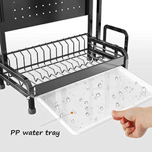LYM &ripiano di stoccaggio Mensole da Cucina in Acciaio Inossidabile, Scolapiatti a Pavimento Scaffale for stoccaggio Domestico Scaffale -2 Strati Scaffale di Finitura