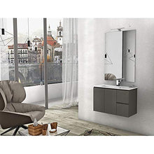 taviani Mobile da Bagno Sospeso con Lavabo 80x35cm in MDF Urano Grigio Opaco