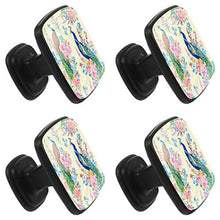 Fiori di pavone 4 PCS Pomelli per Porta, Pomolo per Mobile, Pomelli per Mobili con Viti, Maniglia per Armadietto, Pomelli per Porta, Pomelli per Cassetti per Porta, Armadio, Cassetto e Credenza