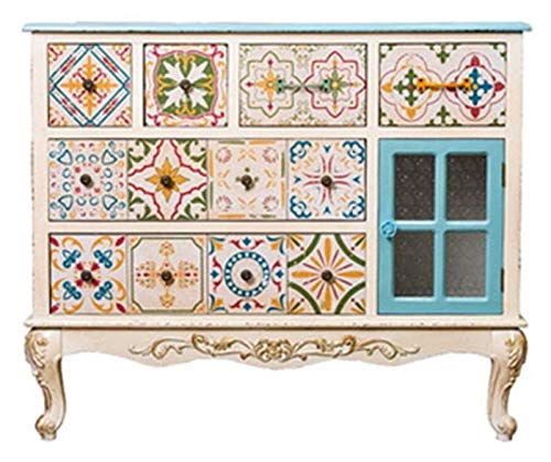 Armadietto laterale con accento da cucina, cassettiera, cassettiera, credenza vintage