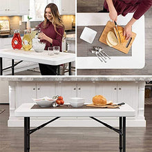 CASTOR Tavolo da Picnic all'aperto Tavolo Pieghevole Altezza Regolabile, Tavolo in Granito Bianco con Cornice Grigia BBQ Party Table
