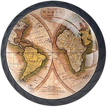 Mappa del mondo vintage Pomelli per Porta Set di 4 Pomelli per Mobili Manopole per Cassetti Cucina Armadio Vetro