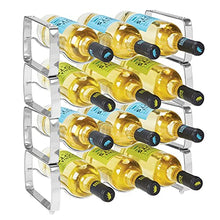 mDesign Set da 2 scaffali per bottiglie di vino impilabili – Portabottiglie in metallo per 3 bottiglie ciascuno – Organizer metallo per ogni tipo di bottiglia – grigio scuro