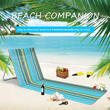 ANBO Sedia A Sdraio Pieghevole da Spiaggia, Schienale Reclinabile Regolabile Leggero Portatile Lettino Prendisole da Esterno per Patio Giardino Picnic Barbecue in Viaggio