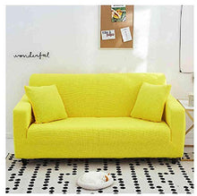 FLYAWAY Copridivano Trapuntato 3D Semplice Giallo Limone Fodera per Divano Elastico Elasticizzato Spandex/Poliestere Sedia per Divano a Forma di L Copridivano-2-seater 145-185cm