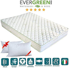 Evergreenweb - Kit Rete e Materasso Matrimoniale 160x190 Alto 20cm con COPPIA CUSCINI Memory INCLUSI Set Letto Materasso a MOLLE in ACCIAIO e WaterFoam EXTRA COMFORT + Rete a Doghe in Legno ORTOPEDICA