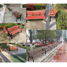 Panca da giardino con schienale, panca moderna semplice per il tempo libero per 2/3 persone, mobili da giardino in legno massello anticorrosivo, utilizzata in parchi, cortili, terrazze (120 / 150cm
