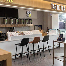 Sedie Da Bar Colazione Sala Da Pranzo Sgabelli Da Bar Cucina Isola Sgabelli Da Bar Con Poggiapiedi Moda Nordica Sedia Da Pranzo Per La Casa Decorazione Della Casa In Pelle-Nero_65 Cm