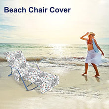 Fodera per sedia a sdraio con tasche laterali, Asciugamano per chaise longue da piscina in fibra superfine, 210x73 cm