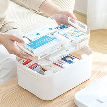 MYHZH Scatola di plastica di immagazzinaggio, Caso di Pronto Soccorso con Maniglia e rimozione Divisori 2-Tier Multifunzionale Famiglia Emergenza Kit Organizer Container