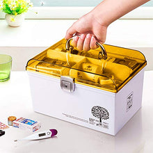MYHZH First Aid Box Serratura Medicina Storage Box col Bambino Sicuro della Serratura 31.5X19.5X18.5 cm (Arancione)