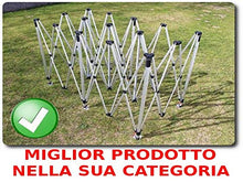 Gazebo Nero 6x3 Pieghevole Eventi Alluminio a Forbice Ombrello 3x6 Professionale mercati piantone Esagonale 45mm Stand tendone chiosco