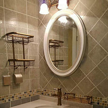 AJH Specchi da Bagno Specchio da Parete Specchio per Trucco da Trucco Specchio da Bagno a Parete Specchio da Bagno Ovale con Cornice in ABS Specchio Decorativo impermeabi