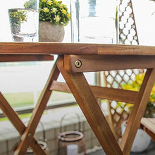 CGBF-Set Bistrot in Legno Massello,Set di Mobili da Giardino Resistente alle Intemperie,Tavolo Pieghevole e 2 Sedie per Terrazze e Balconi,A