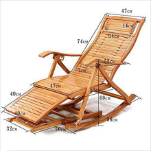 Hfyg Lettino Prendisole Sedia da Giardino con Sedia a Dondolo in Legno di bambù Portatile per Pausa Pranzo Chaise Longue