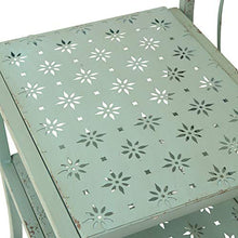 Sedia a sdraio da giardino con panchina da terrazza, Sedile retrò in ferro battuto con decoro da giardino, Panca da cortile con braccioli / schienale / tavolino, Impermeabile, inossidabile e facile