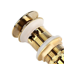 Fdit Pop Up di scarico stopper bacino scolapiatti con troppopieno per lavabo bagno rubinetto nave Golden