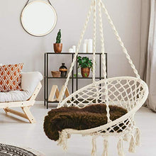 DNNAL Altalena per Sedia Amaca, Sedia sospesa con Amaca in Corda di Cotone Sedia sospesa Rotonda squisita da Sogno per Interni, Esterni, Patio, Ponte, Giardino
