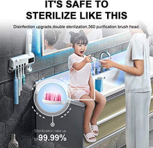 U-A Sterilizzatore Smart UV spazzolino da Denti, distributore Automatico di dentifricio, 5 Portafoglio da Denti Porta sterilizzatore con Adesivo Punzonatura Gratuita per Il Bagno di Famiglia
