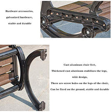 Panca da giardino da 59 pollici Panchina da cortile per terrazza, panca in legno di plastica in alluminio pressofuso a 3 posti, sedie da veranda resistenti alle intemperie per mobili da ingresso/p