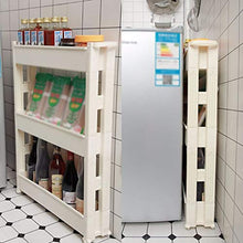&ripiano di stoccaggio 3-Tier Cucina Trolley Carrello Slim rotolamento rack di stoccaggio Carrello con ruote Casa Prodotti di bellezza Prodotti Bagno dell'organizzatore del supporto di archiviazione S