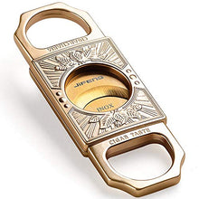 AUEDC Acciaio Inossidabile Cigar Cutter, Portatile Colorful Krupp Stainless Doppia Lama, Sigaro ghigliottina Gift Box Precise Perfect Cut miglior Regalo per familiari e Amici,d'oro