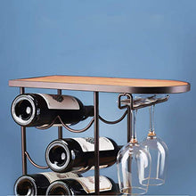 mmmy Portabottiglie, portabottiglie da Tavolo Supporto per Bicchiere da Vino Capovolto in Legno massello Espositore per Vino Scaffale per la Decorazione della casa