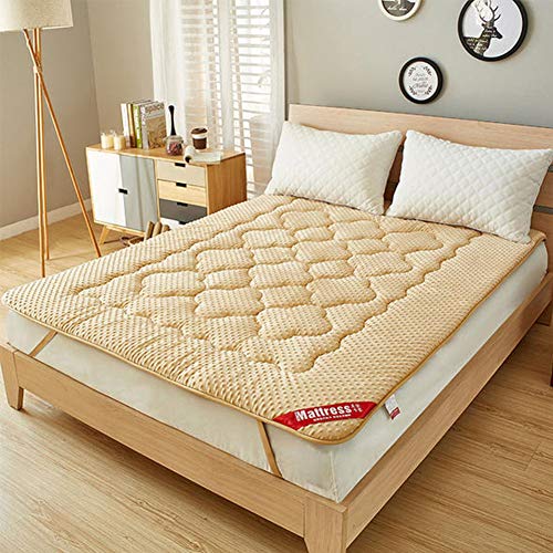 YXXCD Traspirante Massaggio Futon Materasso, Mantieni Caldo Dormire Tatami Materasso Flanella Giapponese Thick Tappetino Morbido Confortevole Camera da Letto -Giallo 120 * 200cm(47 * 78inch)