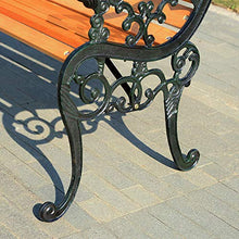 LXLH Panca da Giardino Sedile Sedia da Giardino Panca da Esterno Bar in Legno Panchina in Ferro battuto Doppia Sedia da Esterno in Legno massello Sedia da Giardino per Il Tempo Libero Sedia da es