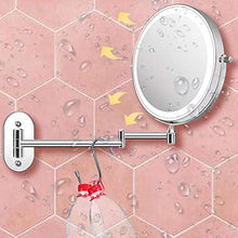 JYJYES Specchio per Trucco 10X Specchio per Bagno con Ingrandimento Professionale Specchio Parete con luci LED Regolabile e Rotazione a 360°,8" Specchio Doccia con Carica USB
