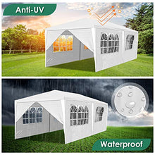 wolketon Gazebo da Giardino Impermeabile, 3x6m Alta Qualità Gazebo Bianco con 6 pareti Laterali e Finestra, per Giardino Picnic Spiagge Feste attività all'Aperto