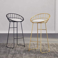 LWW Sgabelli, Ferro colazione pranzo Sgabello per la cucina Bancone casa Sedia per uso professionale Sgabello con schienale alto,Oro,70 cm